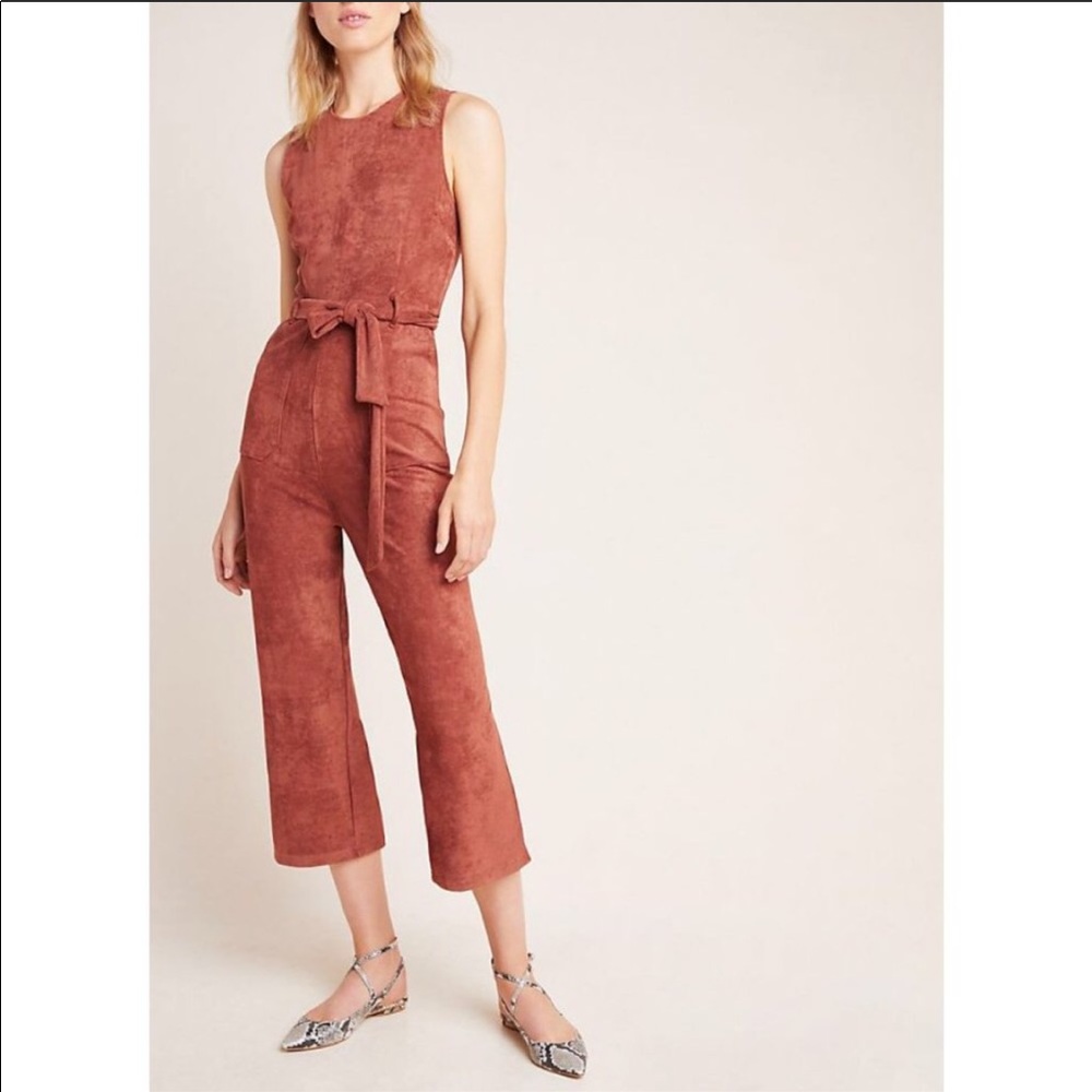 Anthropologie Suede Jumpsuit M NEW - Picture 3 of 4